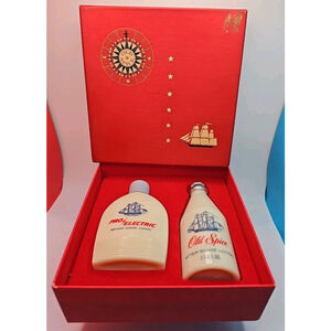 Vintage Old Spice Pro Electric Before & After Shave Lotion Bottles InBox Shulton